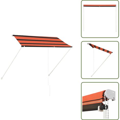 The Living Store Toldo retráctil naranja y marrón 250x150 cm - Toldo para ventana
