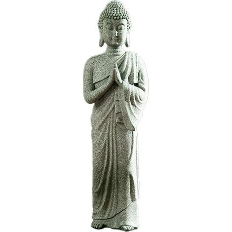 Resin Stone Ornaments Aquarium Ornament Garden Decoration Stone Resin Standing Buddha Statue Zen Effect Indoor Outdoor