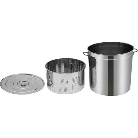 Stieltopf, Edelstahl, großes Fassungsvermögen, Silber (1/2)