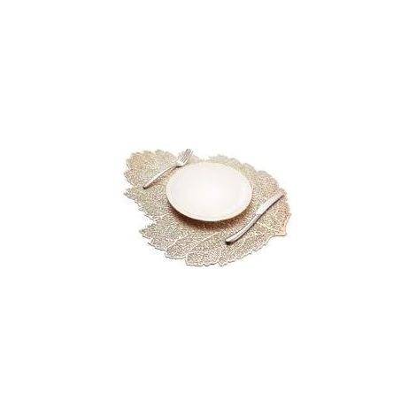 Lot de 4 sets de table ajourés lavables, sets décoratifs dorés (1/5)