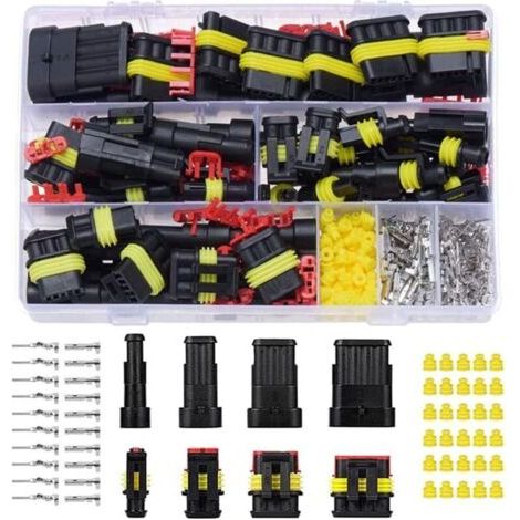 Kit de 352 conectores eléctricos impermeables para automóviles, conectores de cables impermeables para automóviles de 1/2/3/4 pines, enchufes terminales eléctricos impermeables para automóviles con ca