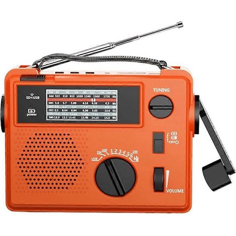 Portable AM FM Radio avec Reception AC Batterie Operated Big Enceinte Grand Tuning Knob Écouteur (1/5)