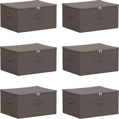 Caja de Almacenamiento 6 pcs Gris 50 x 30 x 25 cm vidaXL