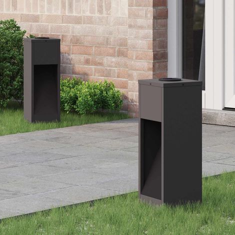 Solar LED Wegeleuchte 2 pcs Schwarz Kalt gewalzter Stahl