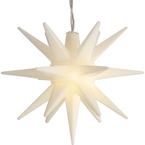 Lumineo Weihnachtsstern Weiß Ø 12 cm 1 LED aus PVC - warmweiß (1/3)