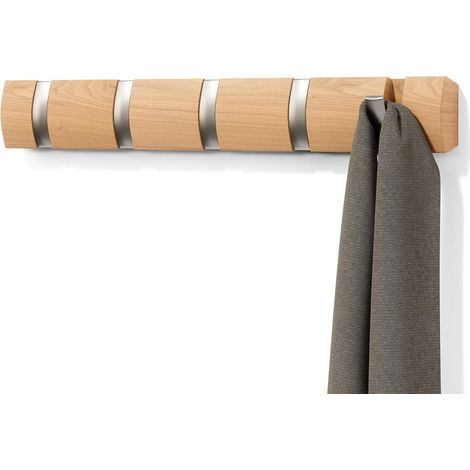 5 Garderobenhaken - Moderne, schlichte und platzsparende Garderobe mit 5 beweglichen Haken für Jacken (1/5)