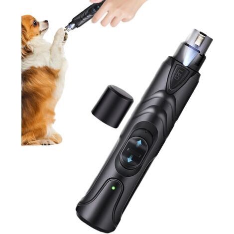 Cortauñas luminoso para perros – Lima de uñas eléctrica recargable y silenciosa de 2 velocidades – Cortauñas eléctrico ultrasilencioso para perros pequeños (1/4)