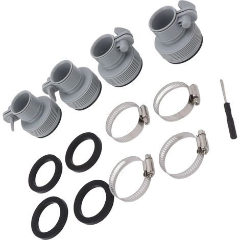 Raccord de tuyau Type B avec collier de remplacement pour pompes filetées Intex FIT ARU, adaptateur de fixation à visser, accessoire de piscine pour raccordement de flexible (1/5)