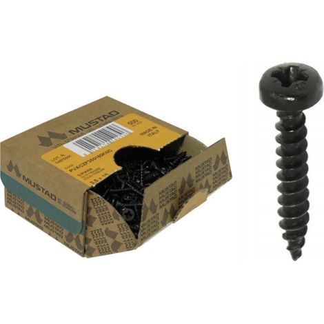 MUSTAD Panelvit 4x20 schwarze Holzschrauben