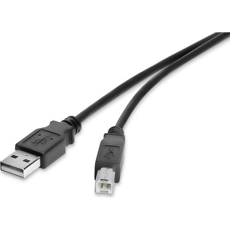Renkforce USB-Kabel  USB 2.0 USB-A Stecker, USB-B Stecker 0.30 m Schwarz vergoldete Steckkontakte RF (1/2)