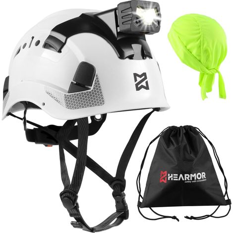 Casque de protection à LED en ABS - Casque forestier pour adulte - Absorption des chocs et résistance à la pénétration (1/5)