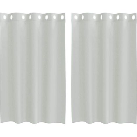 Maison Exclusive - Voile Vorhänge mit Ösen 2 Stk. Hellgrau 140x17 (1/5)