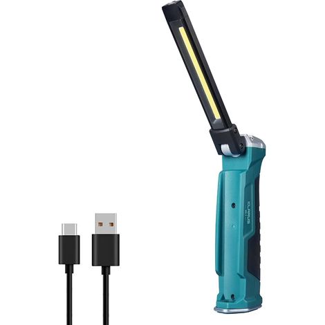 Linterna de trabajo LED recargable KLARUS de 550 lúmenes, giratoria 180° + plegable 180°, 7 modos, linterna LED para reparaciones automotrices, domésticas y al aire libre. (1/5)