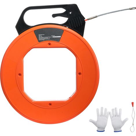 Ruban à tirer les câbles, 38,1 m, 4,5 mm, tire-fil PET avec boîtier et poignée optimisés, outil flexible non conducteur pour gaines et murs. (1/5)