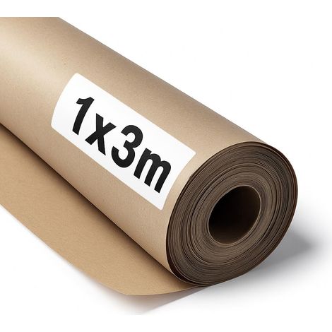 OFITURIA Carta Kraft Marrone 70 g/m² – Rotolo 1×3 m – Confezione 6 pz – Imballaggio, Pacchi, DIY – Uso Alimentare (1/5)
