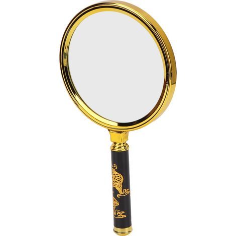 Loupe de 100 mm avec manche à motif dragon doré, grossissement 10x, petite loupe de poche pour la lecture des personnes âgées (1/5)
