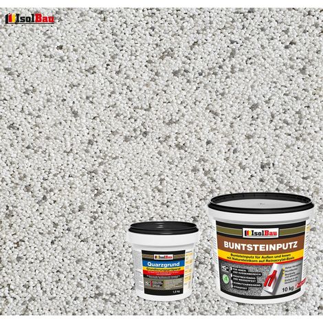 IsolBau Set Intonaco per Mosaico Mosaikputz BP70 10kg + Primer al Quarzo Quarzgrund 1,5kg (1/2)