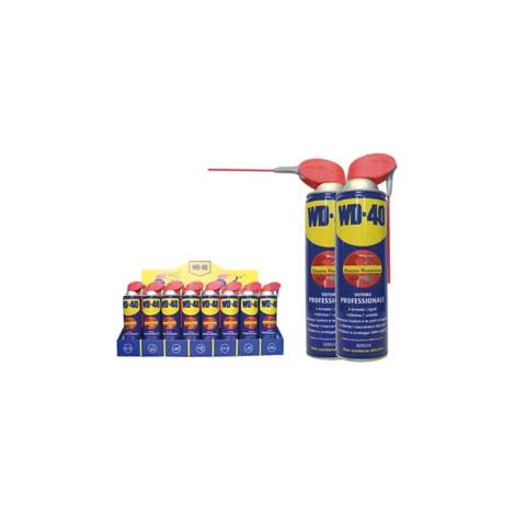 WD-40 LUBRIFICANTE SPRAY MULTIUSO 5 FUNZIONI ML.500 IN ESPOSITORE- - ml.500 spray c/erogatore a doppia posizione - 24 pezzi WD40