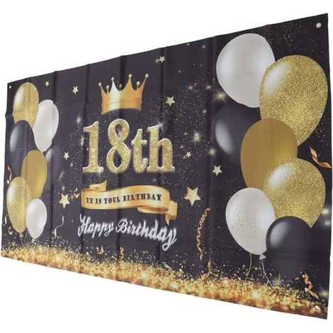 Toile de fond - TBEST - Joyeux Anniversaire - 180x99cm - Polyester - 4 œillets (1/4)