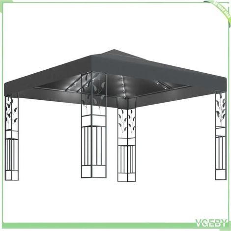 Tonnelle - FAFEICY - 3070296 - 3x3 m - Anthracite - Guirlande solaire LED (1/5)