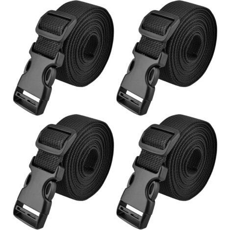 Sangle à Boucle Rapide 25 mm Sangle d'Arrimage Sangle à Cliquet Courroie de Serrage Valise Voyage pour Fixation Bagage (1,5 m, Noir - 25mm)