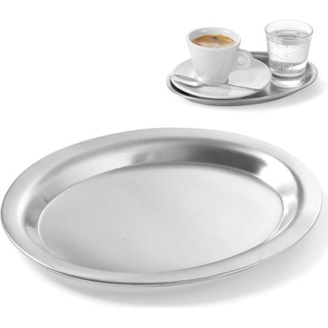 Vassoio ovale in acciaio per servire il caffè 26,5x19,5cm (1/4)