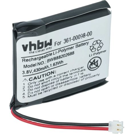 vhbw Akku Ersatz für Garmin 361-00098-00 für Smartwatch Uhr Fitnessarmband (410mAh, 3,8V, Li-Polymer)