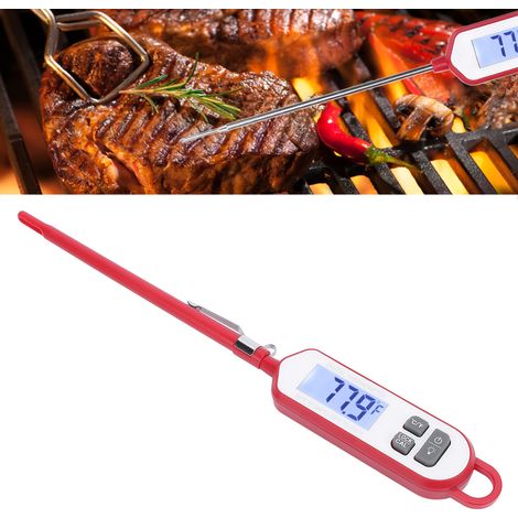 Thermomètre de Cuisson Digital pour Aliments et Liquides à Sonde Longue en Acier Inoxydable IPX6 avec Affichage LCD Lumineux et Fonction Calibration (1/5)