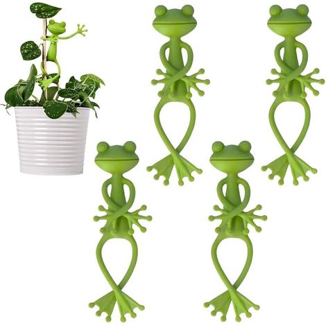 Supports de Plantes Grenouille Support pour Plantes en Plastique pour Plantes en Pot Traction de Vigne Décoration Jardin Intérieur et Extérieur 4 Pièces (1/5)
