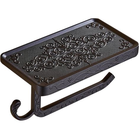MINKUROW Soporte De Papel Higiénico Con Estante Soporte De Papel Higiénico De Aluminio Antioxidante Soporte De Pared Soporte De Rollo De Papel Higiénico De Talla Antigua Soporte De Toalla De Papel Sop (1/5)