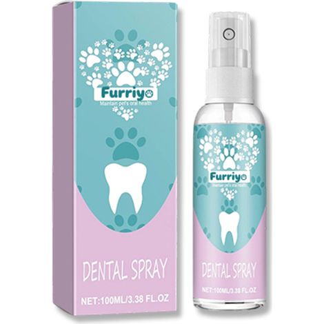 Furriyo Pet Dental Spray, geeignet für Katzen und Hunde, zur Mundreinigung, entfernt Mundgeruch und Zahnstein. (1/5)