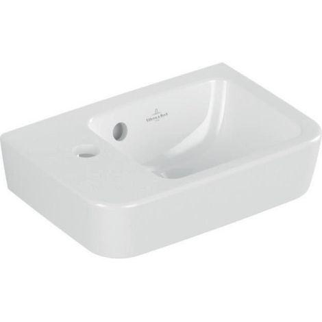 V&B Handwaschbecken O.NOVO COMPACT 360x250mm Be rechts mit Überlauf weiß (1/5)