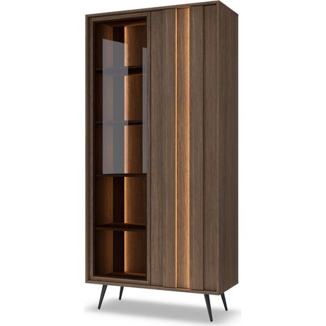Vitrine, chêne Dunin, 93,5 x 196,4 x 40 cm (1/4)