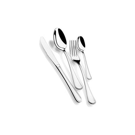Monix Manila Set di Posate, 24 Pezzi, in Acciaio Inox 18/10, con Coltelli da Bistecca (1/4)
