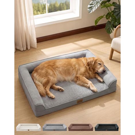 Panier Chien Orthopédique Très Grande Taille, 112x81x18 cm, Gris (1/5)