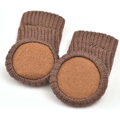 Chaussettes de meubles tricotées antidérapantes pour pieds de chaise, éviter les rayures, réduire le bruit, facile à déplacer, 24pcs, brun (1/4)