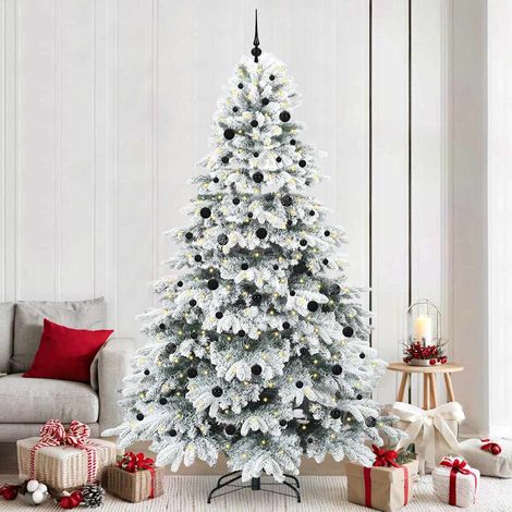 vidaXL Artificial Christmas Tree with 300 LEDs White 240 cm PE and PVC (1/5)