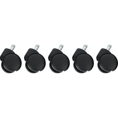 Roulettes de 50 mm pour chaise de bureau - 5 - noires (1/5)