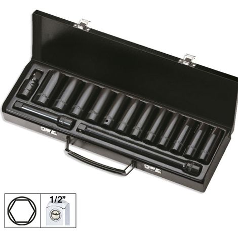 Chiave a impulsi jbm impact socket set acciaio alta resistenza 15 pezzi