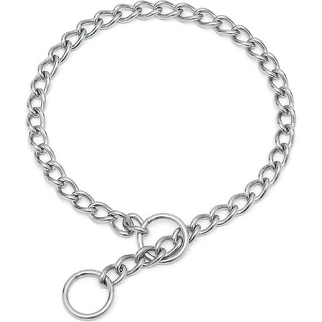 Collare a catena martingale in acciaio inox, taglia S, colore argento. Robusto collare a strozzo per cani di piccola, media e grande taglia. (1/5)