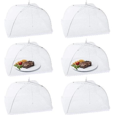 Cappello antimosche, set di 6 fodere interne, coperchio pieghevole, protezione perfetta contro le mosche per cibo, frutta, picnic e barbecue. (1/5)