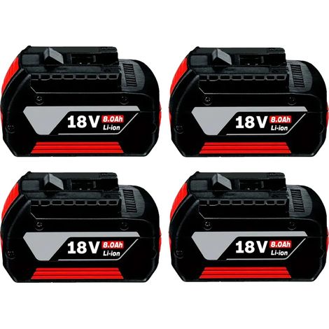 Batterie, capacité 8000mAh, compatible avec les outils électriques, 8.0AH 4PCS (1/2)