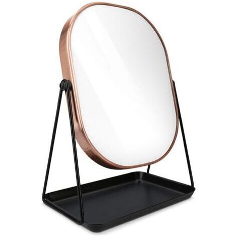 BUNTHAUS Miroir Cosmétique avec Plateau - Miroir à Poser 18 x 22,6 cm pour Maquillage avec Plateau à Bijoux - pour Chambre Coiffeuse Salle de Bain, 2x agrandissement (1/5)