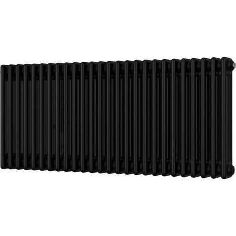Alpha - Black Column Radiator H500mm x W1177mm 3 Column - Feet Included