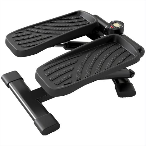 Stepper fitness 2 en 1 avec disque de torsion, hauteur réglable, écran LCD, acier et ABS, 42 x 34 x 22 cm, noir (1/5)