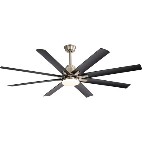 Ventilateur de Plafond avec Lampe LED 132 cm Moteur DC Silencieux Télécommande 8 Pales ABS Fonction Hiver/Été pour Salon Chambre (1/5)