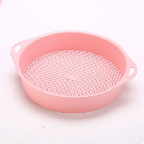 Tamis de sol en plastique rond en maille pour jardin tamis de sable tamis pour semis, outil de culture avec accoudoirs pour enfants et adultes Tamis à Pierre filtrante (1/5)