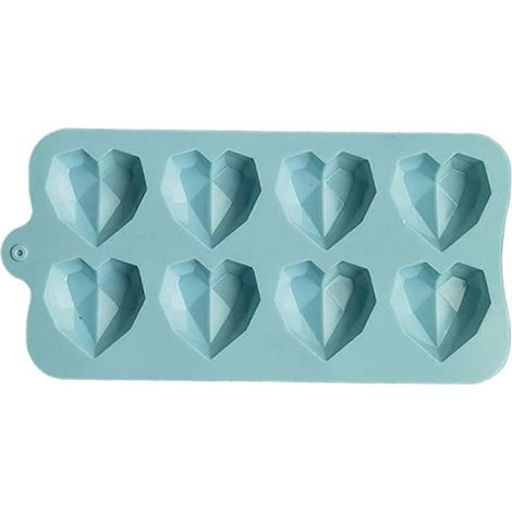Moule à chocolat 8 cavités en silicone en forme de cœur pour glaçons, biscuits et pâtisseries - Moule à pâtisserie manuel - Fournitures de cuisine Jikaixiang
