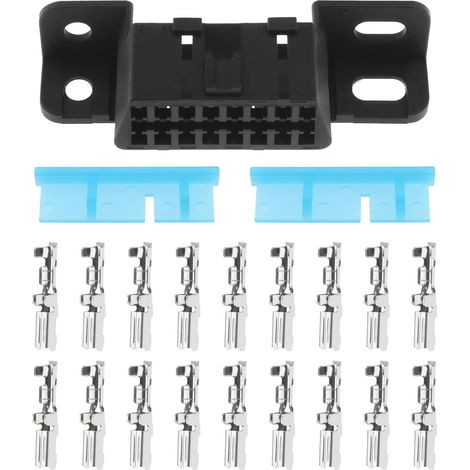 Connecteur de Prise de Fil Femelle à 16 Broches Adaptateur Voiture OBDII J1962 OBD 2 Kit de Coque Prise pour Harnais Fixe de Véhicule Port de Tableau de Bord de Prise Assemblé Femelle (1/5)