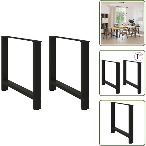 vidaXL Couchtischbeine Schwarz 2 Stk. 100x(72-73) cm Stahl